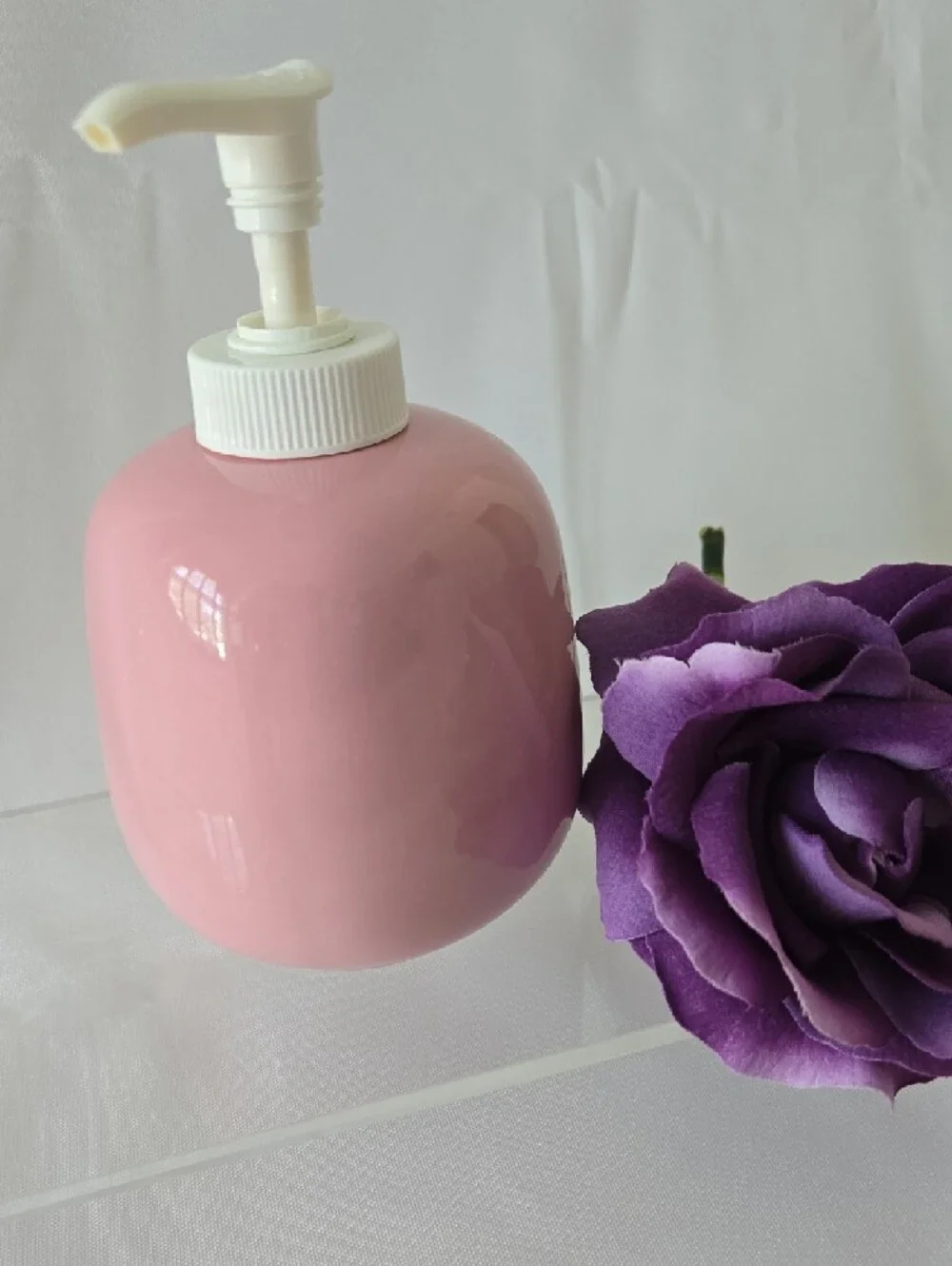 Pink Ceramic Bathroom Set 4‑Pc - Soap Dispenser, Holder, Tumbler & Soap Dish